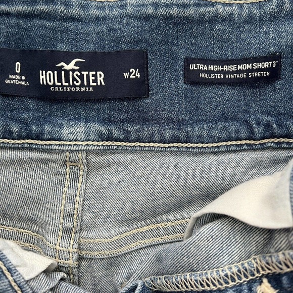 Hollister Ultra High-Rise Mom Short 3" Vintage Stretch Denim Shorts - Size 0/24 - Picture 5 of 6